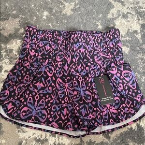 No Boundaries Pink and Purple Patterned Athletic Shorts